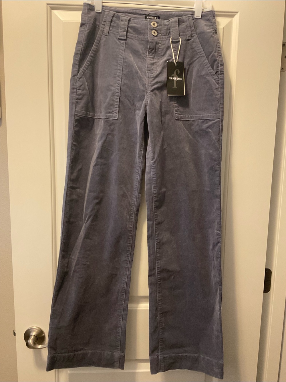 Flamingals Women's Straight-Leg Corduroy Pants in Gray